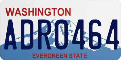 WA license plate ADR0464