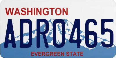 WA license plate ADR0465
