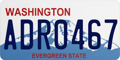 WA license plate ADR0467