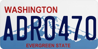 WA license plate ADR0470