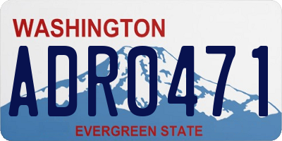 WA license plate ADR0471