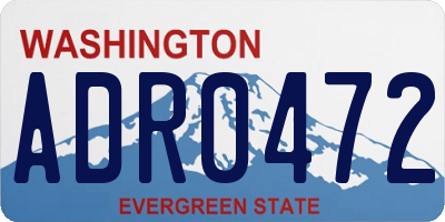 WA license plate ADR0472