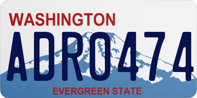 WA license plate ADR0474