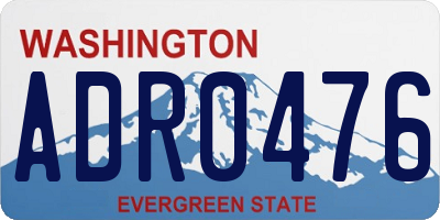 WA license plate ADR0476