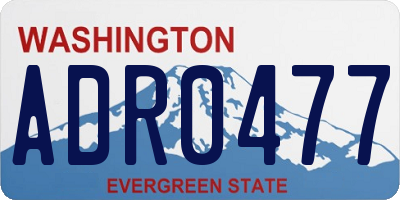 WA license plate ADR0477
