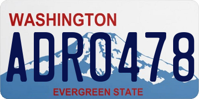 WA license plate ADR0478
