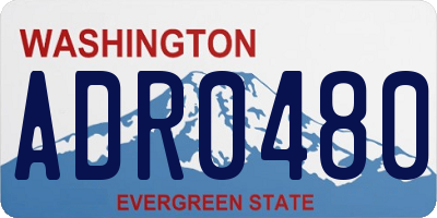 WA license plate ADR0480