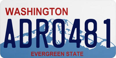 WA license plate ADR0481