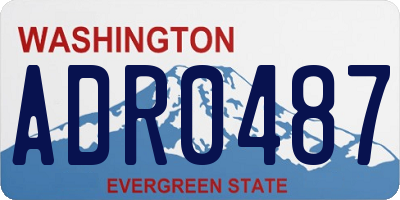 WA license plate ADR0487
