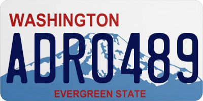 WA license plate ADR0489