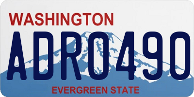 WA license plate ADR0490