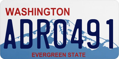 WA license plate ADR0491