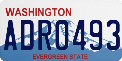 WA license plate ADR0493