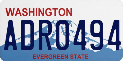WA license plate ADR0494