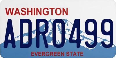 WA license plate ADR0499