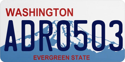 WA license plate ADR0503