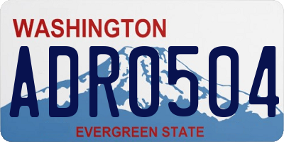 WA license plate ADR0504