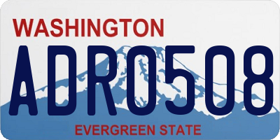 WA license plate ADR0508