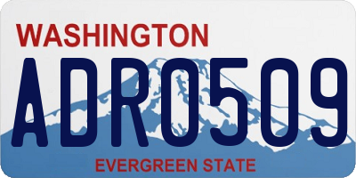 WA license plate ADR0509