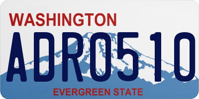 WA license plate ADR0510
