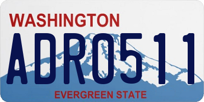 WA license plate ADR0511