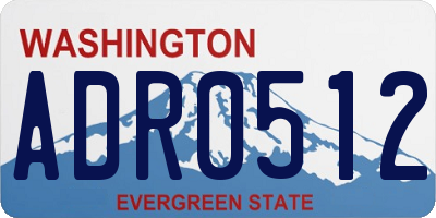 WA license plate ADR0512