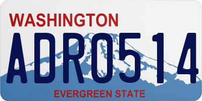 WA license plate ADR0514