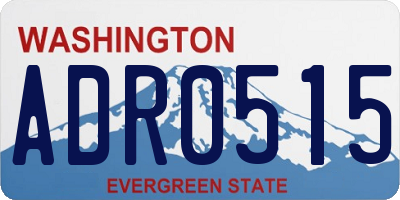 WA license plate ADR0515