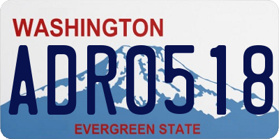 WA license plate ADR0518