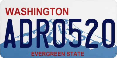 WA license plate ADR0520