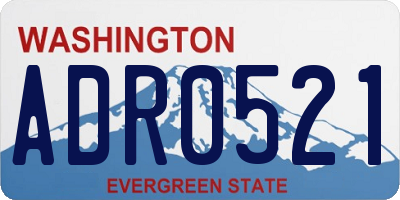 WA license plate ADR0521