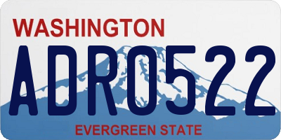 WA license plate ADR0522