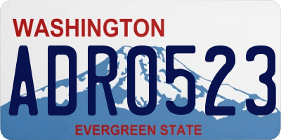WA license plate ADR0523
