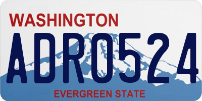 WA license plate ADR0524