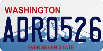 WA license plate ADR0526