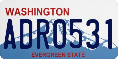 WA license plate ADR0531