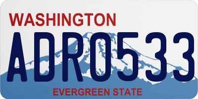 WA license plate ADR0533