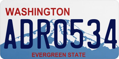 WA license plate ADR0534