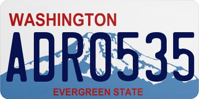 WA license plate ADR0535