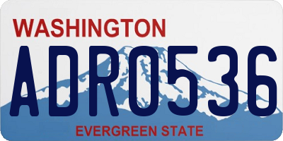 WA license plate ADR0536