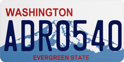 WA license plate ADR0540