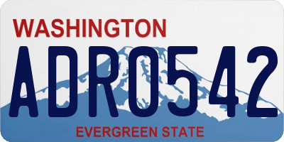WA license plate ADR0542
