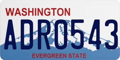 WA license plate ADR0543