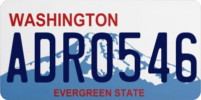 WA license plate ADR0546