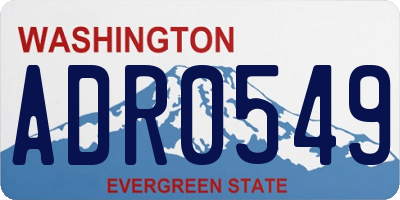 WA license plate ADR0549