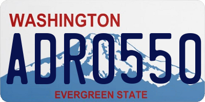 WA license plate ADR0550