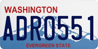 WA license plate ADR0551