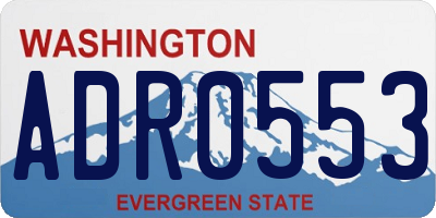 WA license plate ADR0553