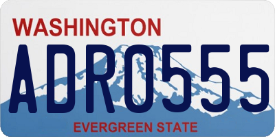 WA license plate ADR0555