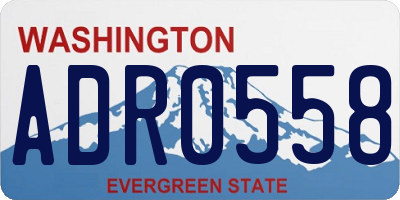 WA license plate ADR0558